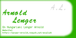 arnold lenger business card